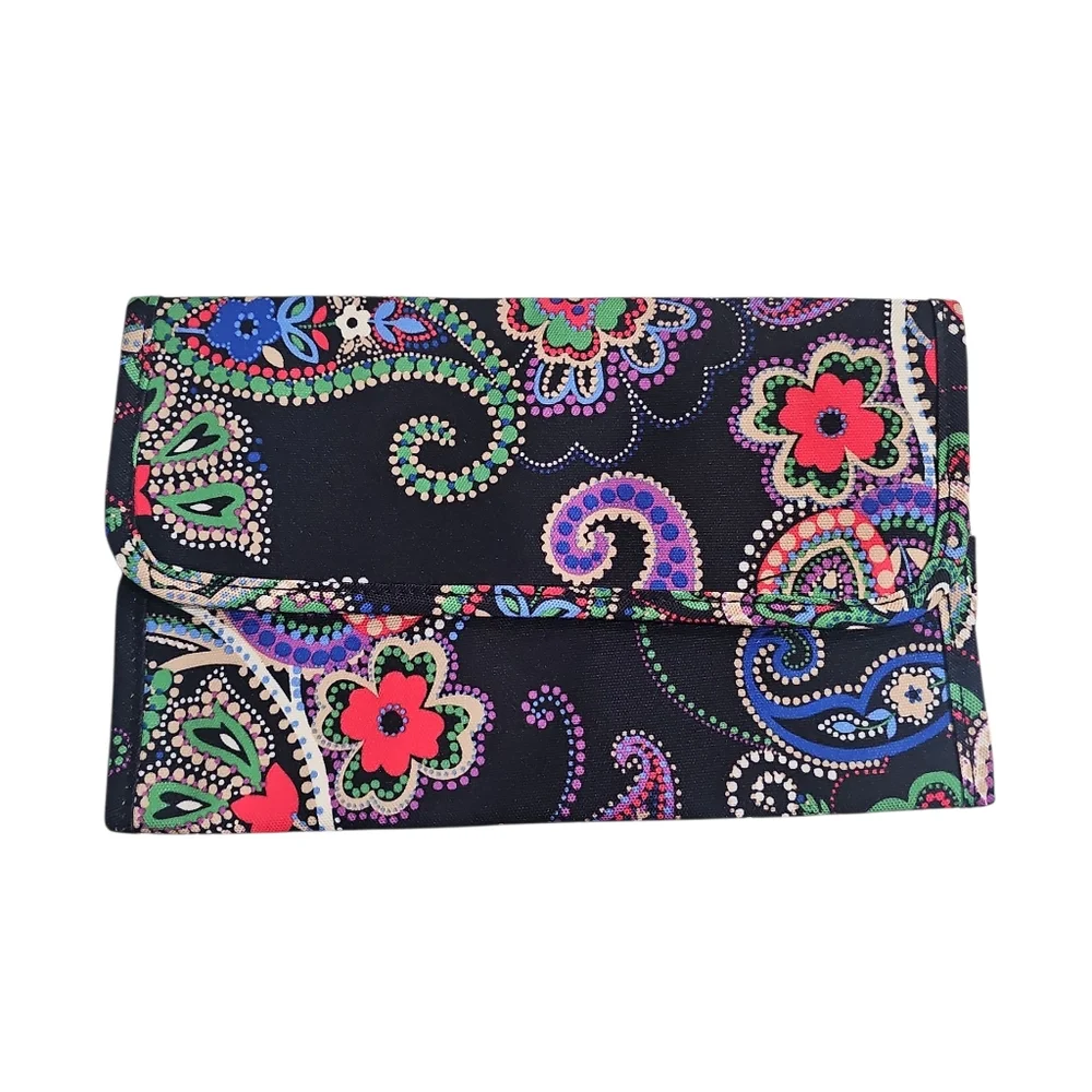 VERA BRADLEY Trifold Makeup Brush Travel Case Holder in Kiev Paisley EUC